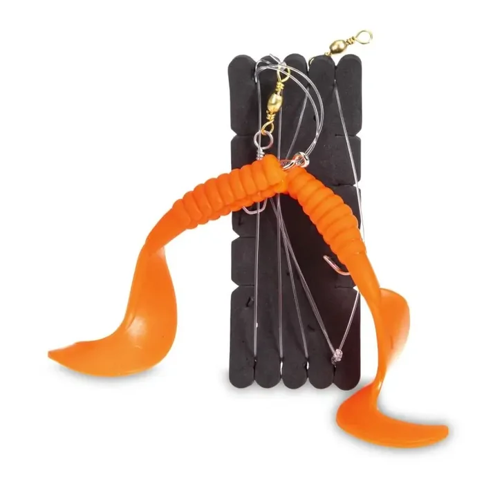 AQUANTIC Double Twisterrig XL Gr.4/0 60cm 0,8mm Japanrot
