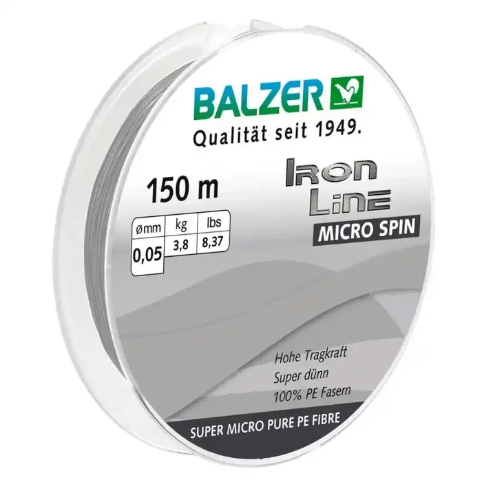 BALZER Iron Line 4 Micro Spin 0,05mm 3,8kg 150m light gray