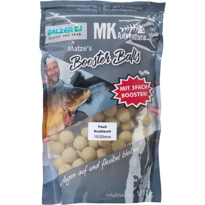 BALZER Matze Koch Booster Balls Special Edition Skunk Fish Garlic 15mm 20mm 1kg Bianco