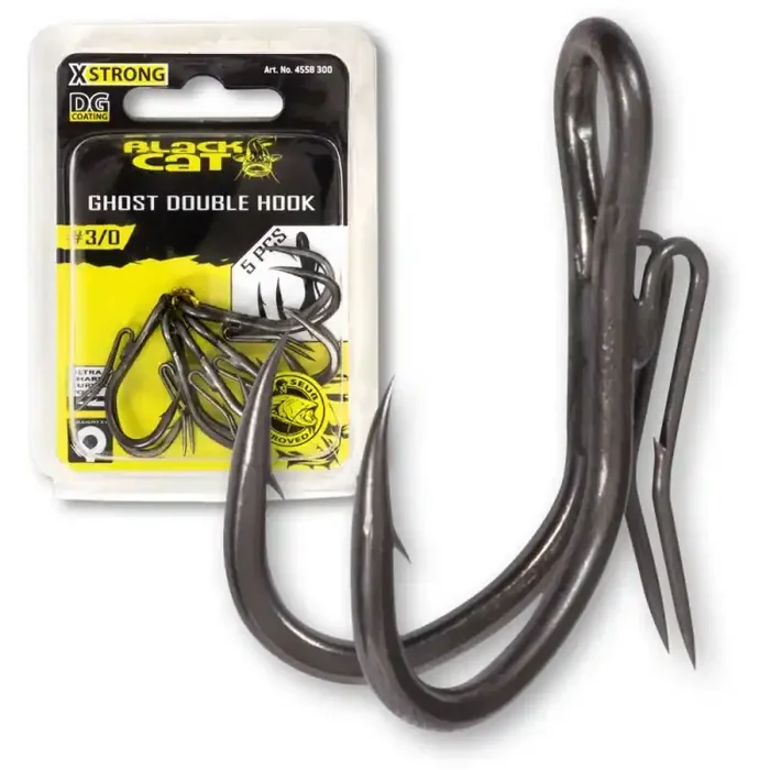 BLACK CAT Ghost twin hooks DG Coating size 3/0 5g 5pcs.