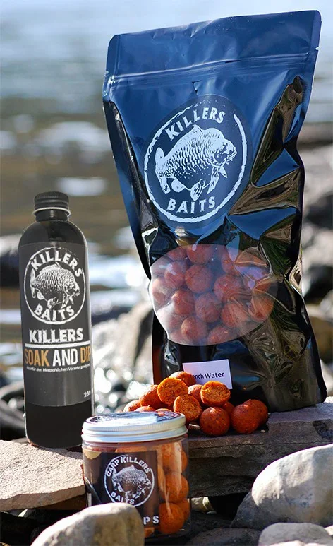 Carp Killers French Water 5kg Boilies + 100g Pop Ups 20mm + 250ml Dip