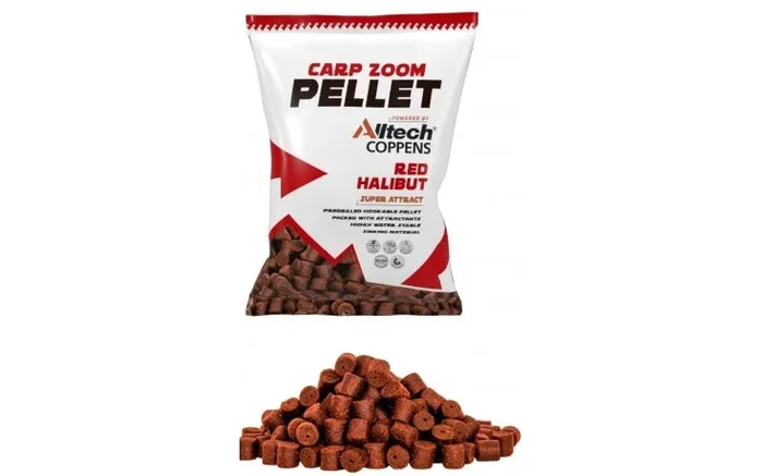 Carp Zoom Red Halibut Pellet 800 Gramm vorgebohrter Pellet