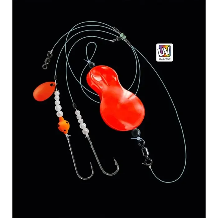 DEGA UV-Active Inline Butt Spoon Mounted 60g Col.1 Gr.2 110cm 0,5mm 0,35mm