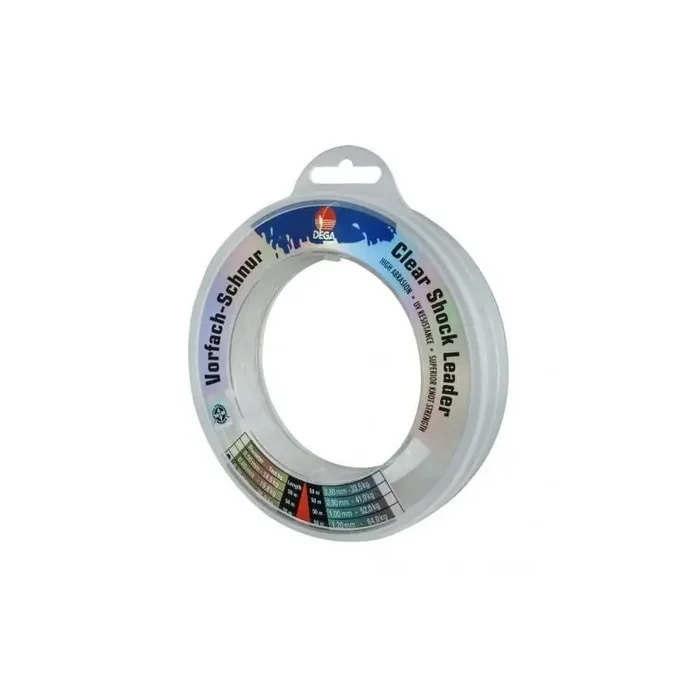 DEGA Zoutwater Shockleader Onderlijnen 0,5mm 14,5kg 50m Transparant