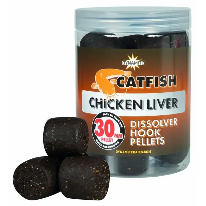 DYNAMITE BAITS Catfish Chicken Liver Dissolver Hook Pellets 30mm