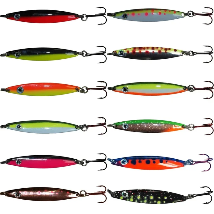 Eisele Eitz-Fly mit Drillingshaken – Meerforellenblinker vernickelt. rainbow 25g / 9cm / Gr. 3