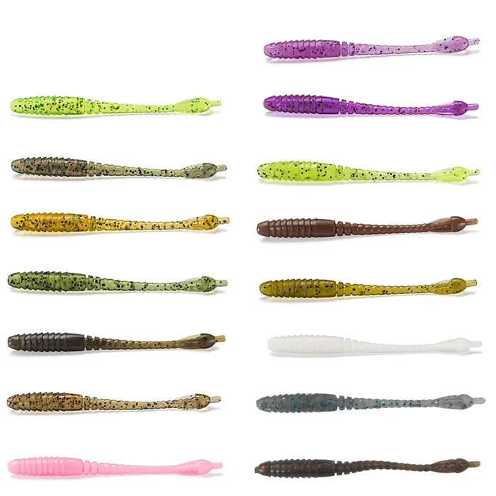 Fishup ARW Worm 2″ 5,5cm – 12 Gummiwürmer Caramel / Green & Black