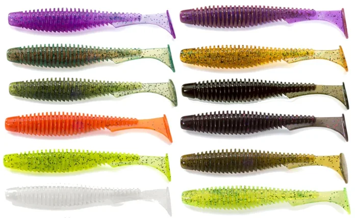 Fishup U Shad 3″ 7cm – 9 Gummifische Green Pumpkin / Red & Black