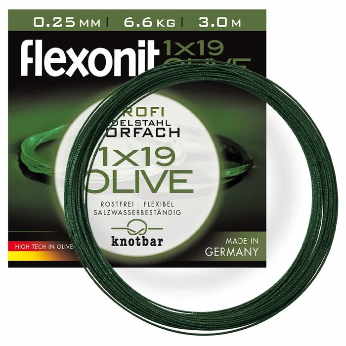 flexonit 1×19 Stahlvorfach Meterware (Olive) / 3 m » HechtundBarsch.de