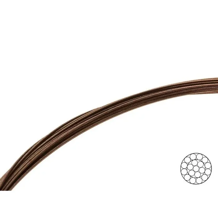 FLEXONIT bas de ligne acier 1×19 0,15mm 2,5kg 4m brun