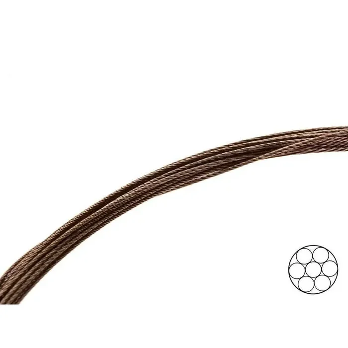 FLEXONIT Stahlvorfach 1×7 0,36mm 12kg 4m Braun