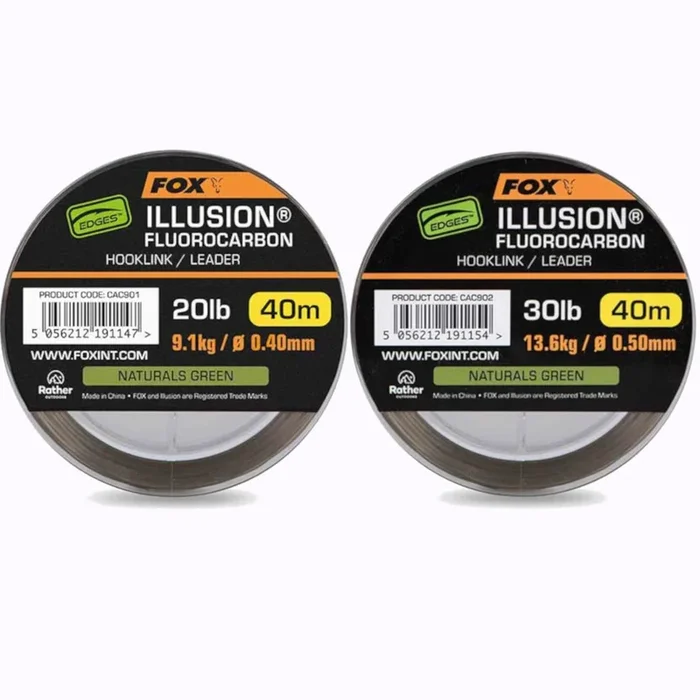 Fox Edges Illusion Fluorocarbon Hooklink – 40m Vorfachschnur 0.40mm / 9.1kg