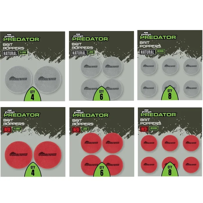 Fox Rage Predator Bait Poppers – Auftriebskörper für Köderfische X-Large / Natural / 4 Stück