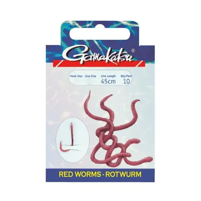 GAMAKATSU Gancio BKS-5260R Verme rosso misura 4 45cm 0,25mm Rosso 10pz.