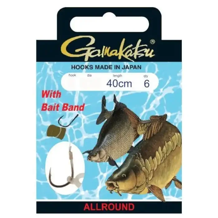 GAMAKATSU Haak BKS-G1-103 met aasband maat 8 40cm 0,20mm gepolijst 6st.