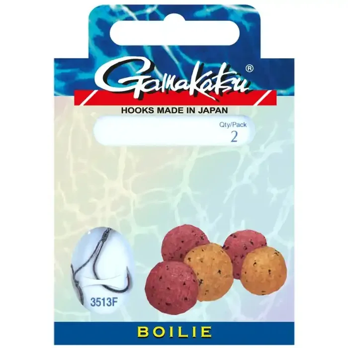 GAMAKATSU Hook BKS-3513F Bouillettes Gr.1 20cm 25lb NS Black 2pcs.