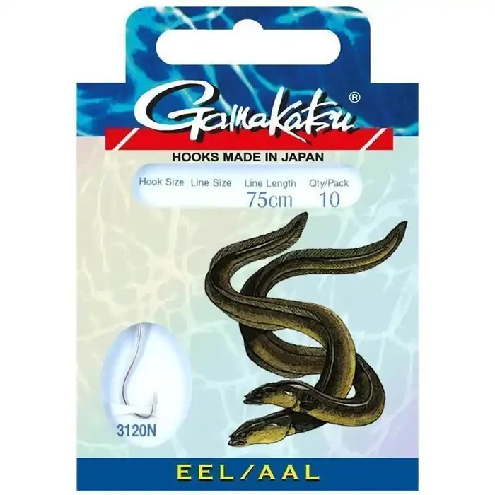 GAMAKATSU Hook LS-3120 Eel 75cm Gr.1 0,40mm Nickel 10pcs.