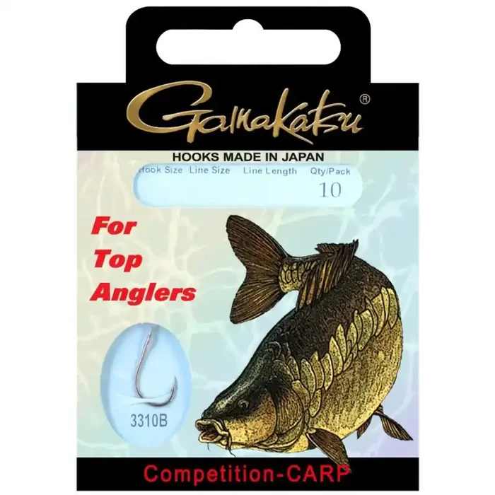 GAMAKATSU Hook LS-3310 Competition Carp Gr.12 40cm 0,16mm Bronze 10Stk.
