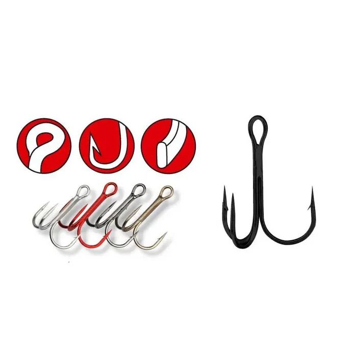 GAMAKATSU Hook Treble 13 Size 6 Black 10pcs.