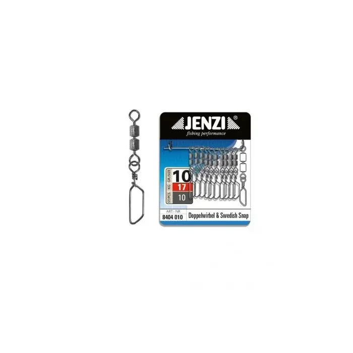 Girella di sicurezza doppia JENZI con Swedish-Snap misura 10 17kg Black Nickel 10pz.