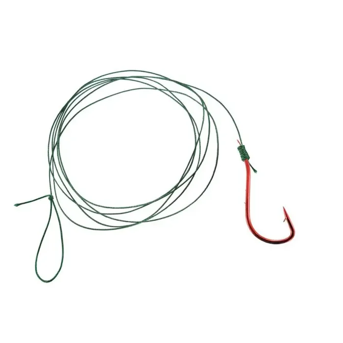 Hameçon JENZI Carbon Anguille Tressé Gr.2 80cm 12kg Rouge 5pcs.