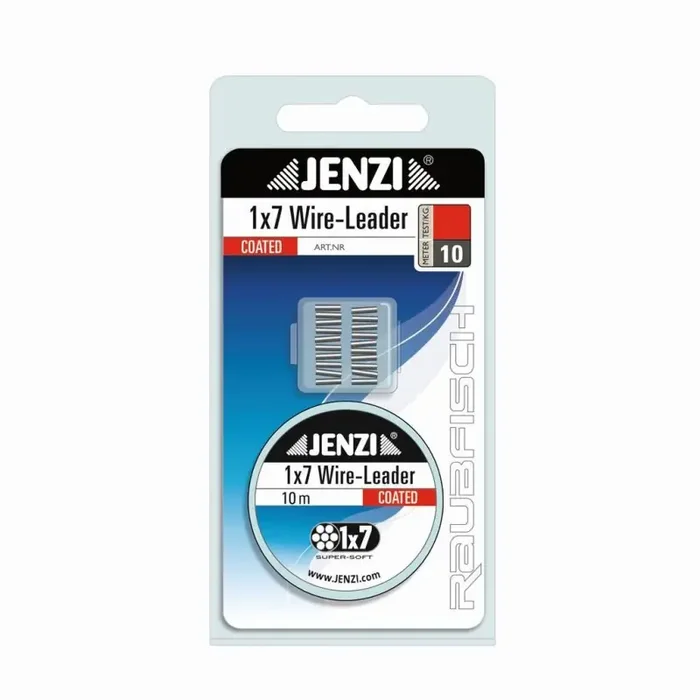 JENZI 1×7 bobina di filo d‘acciaio incl. manicotti a crimpare 5kg 10m verde