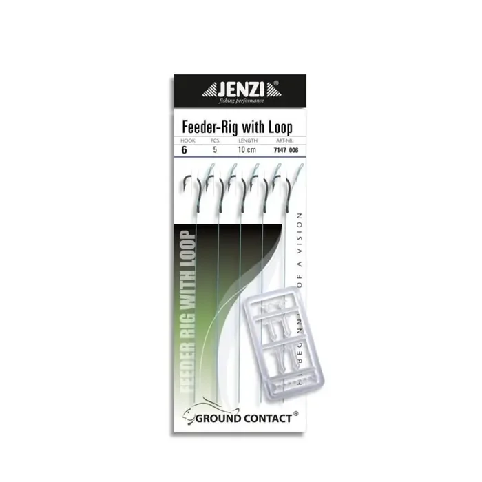 JENZI Bas de ligne avec boucle Mono Gr.6 10cm 0,25mm Black Nickel 5pcs.
