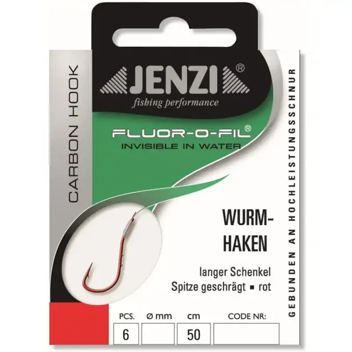 JENZI Fluor-O-Fil Bound ami da verme misura 2 50cm 0,35mm rosso 6pz.