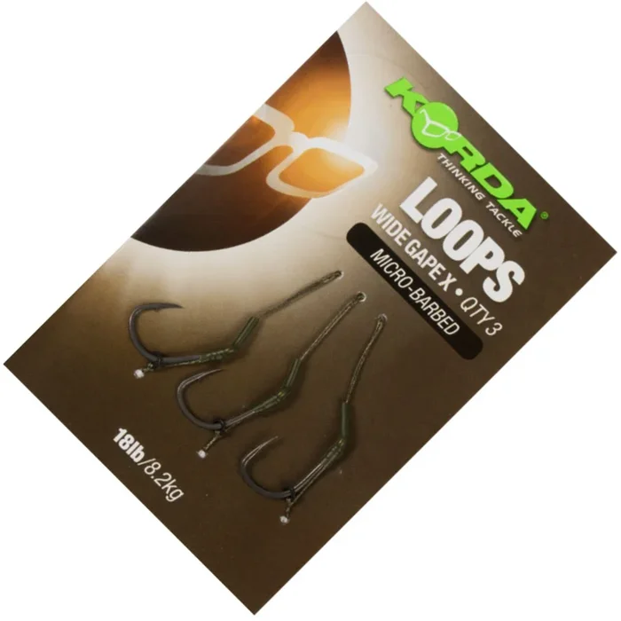 Korda Loop Rigs DF Wide Gape X 18lbs – 3 Karpfen Rigs 8