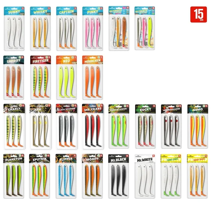 Lieblingsköder 15cm – 3 Gummifische Möhrchen