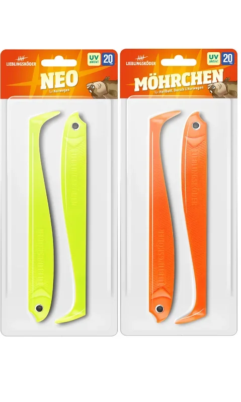 Lieblingsköder 20cm – 2 Gummifische Möhrchen