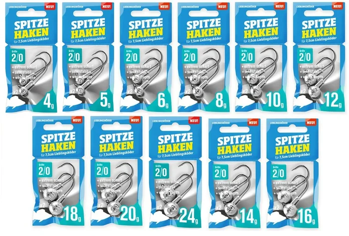 Lieblingsköder Spitze Haken 2/0 – 2 Jighaken 10g