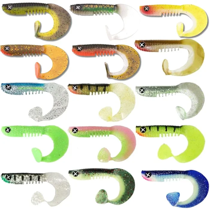 Monkey Lures 10cm Curly Lui Jig – 5 Gummifische Chili Cheese