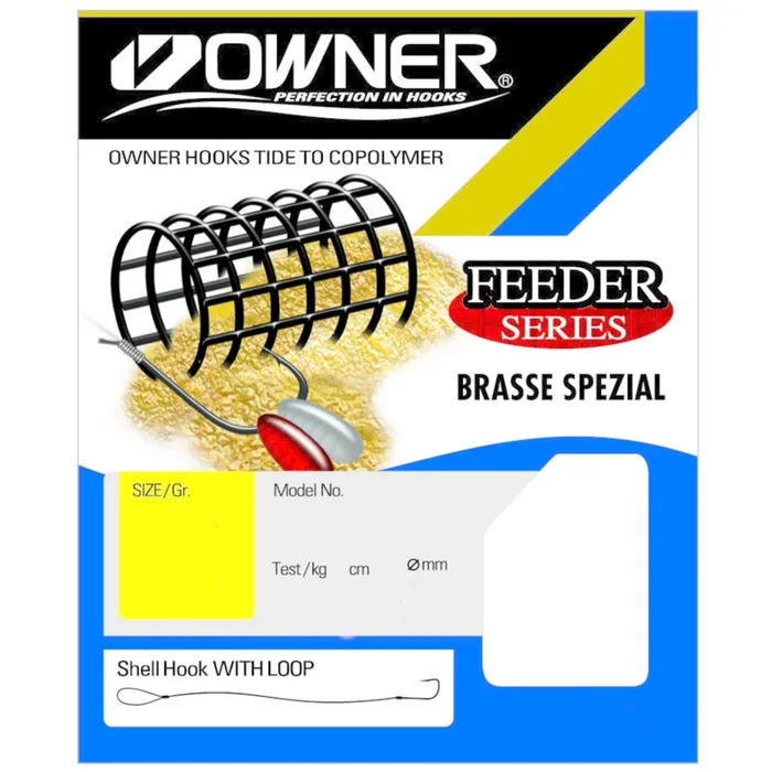 Owner Feeder Brasse Spezial brüniert FRL-319 80cm – gebundene Angelhaken Gr. 14 / 1.5kg / 0.12mm / 10 Stück pro Packung