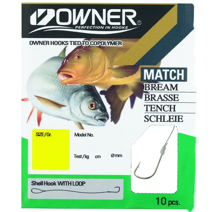 Owner Match/Schleie Silber RL1414 – 11 gebundene Angelhaken 22cm Gr. 14 / 0.10mm / 1.1kg
