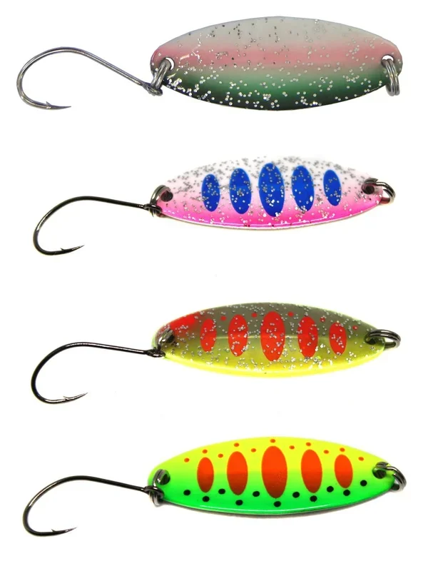 Paladin Trout Spoon 3,3cm 2g – Blinker zum Forellenangeln orange-gelb-silberfarben/fluogelb