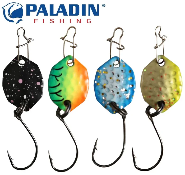 Paladin Trout Spoon Shorty 1,2g – Forellenblinker goldfarben matt-glitter/fluopink
