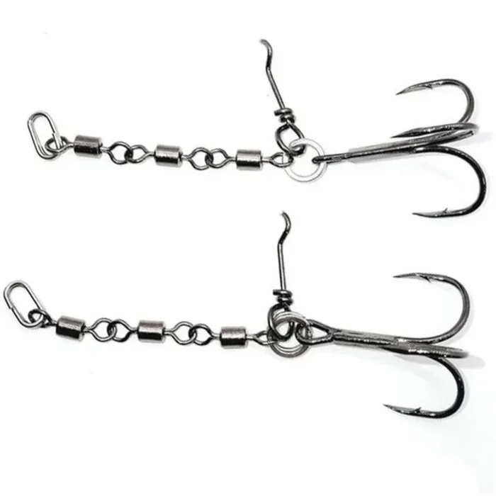 Pikecraft 3-Fach Wirbel Stinger Rig – 2 Stingerhaken 2/0