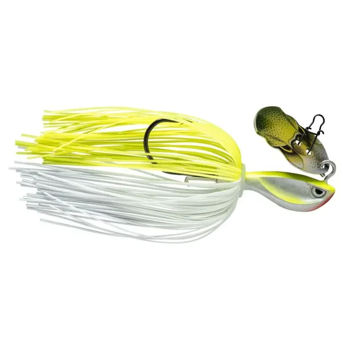 RAPALA Rap-V Pike Bladed Jig 10cm 28g Argento Fluorescente Chartreuse