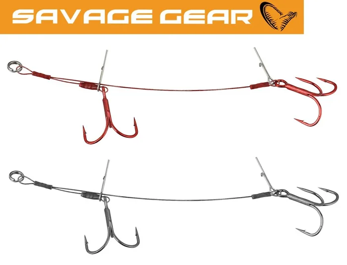 Savage Gear Carbon 49 Double Stingers – 2 Angsthaken 18cm / 23kg / Gr. 2/0