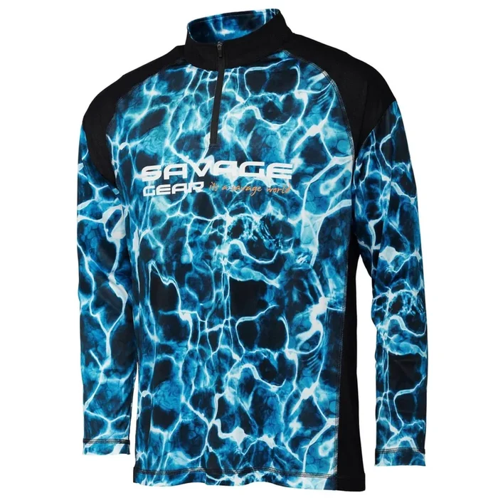 Savage Gear Marine UV Long Sleeve T-Shirt Sea Blue – Angelshirt XL
