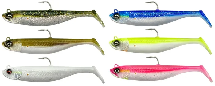 Savage Gear Minnow – 2 Gummifische + 1 Jigkopf 12.5cm / 35g / Khaki