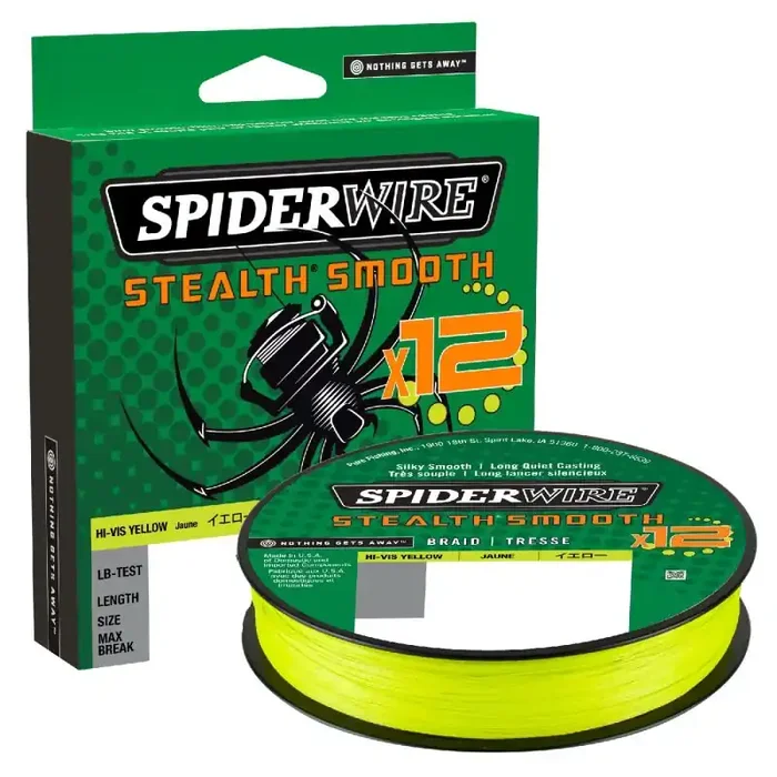 SPIDERWIRE Stealth Glad 12 Vlecht 0,23mm 23,6kg 150m Hi-Vis Geel