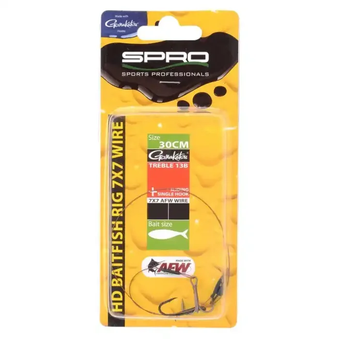 SPRO HD Baitfish Rig Boren + enkele haak 18kg 30cm maat 4+1