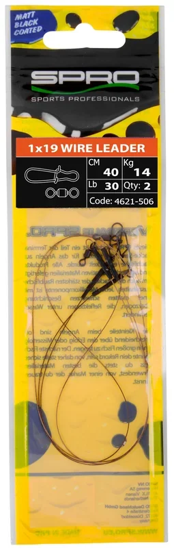 SPRO Matte Black Leader 1×19 Wire » HechtundBarsch.de