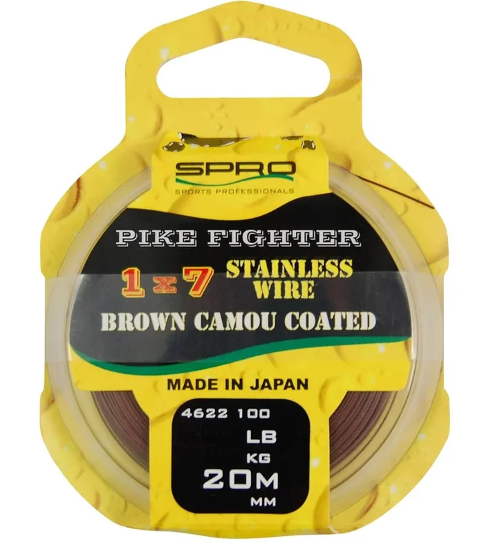 Spro Pike Fighter 1×7 Coated Wire 20m – Stahlvorfach 0.50mm / 40lb / 18.2kg Tragkraft