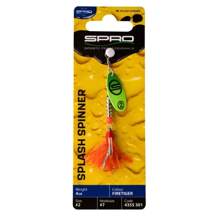 SPRO Splash Spinner taglia 2 7,5 cm 4g Firetiger