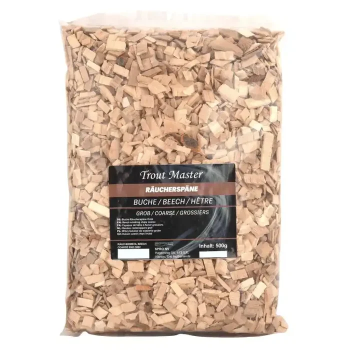TROUTMASTER Farina di affumicatura di faggio grossolana 500g