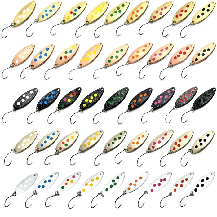 Troutwerk Spoon 2,5g 3,3cm – Forellenblinker weiß/weiße Punkte