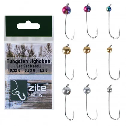 Tungsten Jigköpfe Forelle Metallic 0,3-1,2g 9 STK UL Forellenhaken Zite Fishing